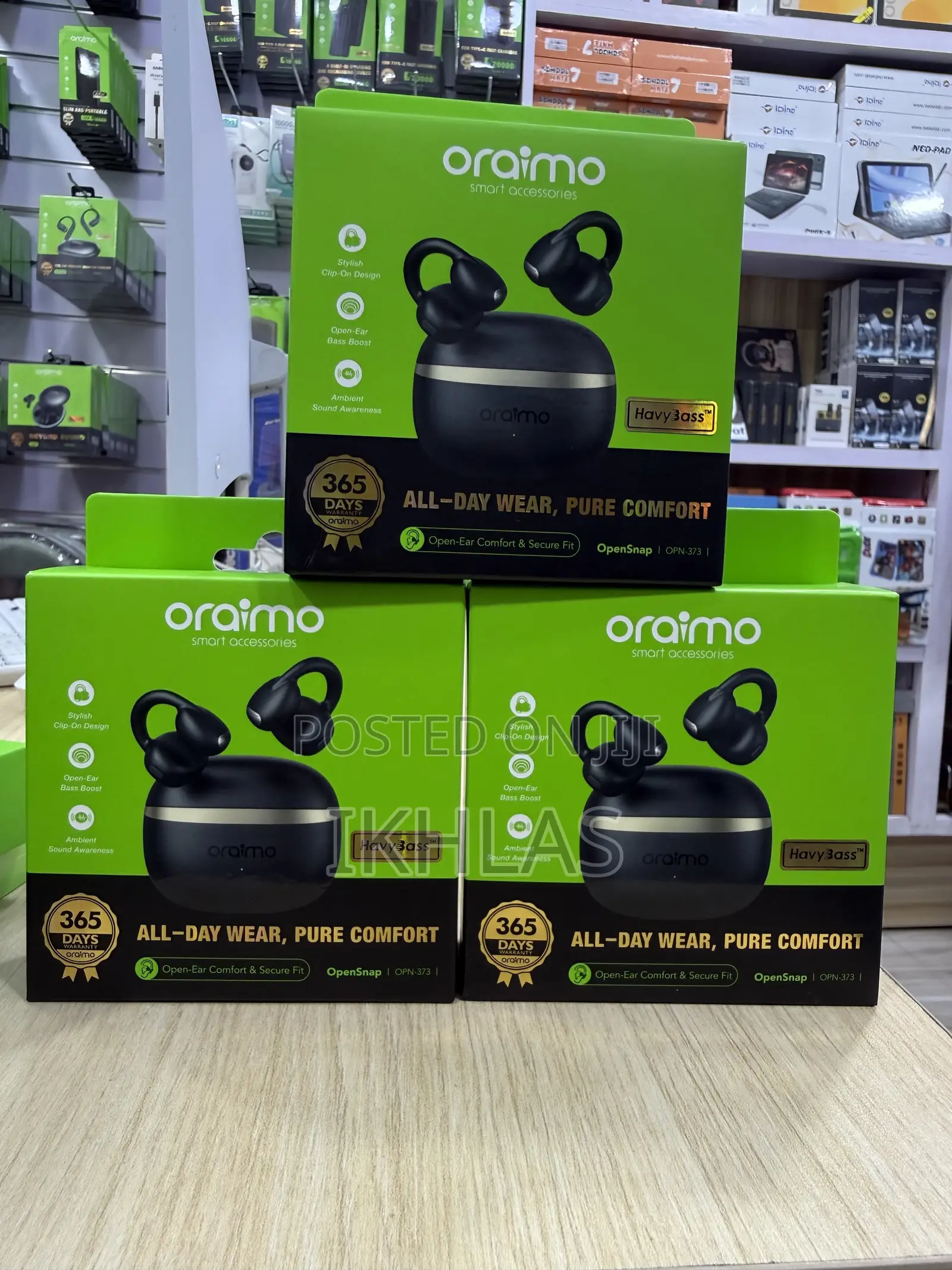 Oraimo Opensnap Opn-373 Earpods Stylish Clip-on Design , Open Ear Bass