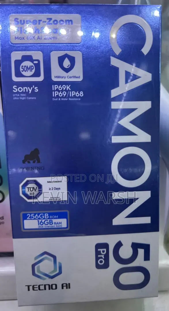 New Tecno Camon 50 Pro 256 GB Black