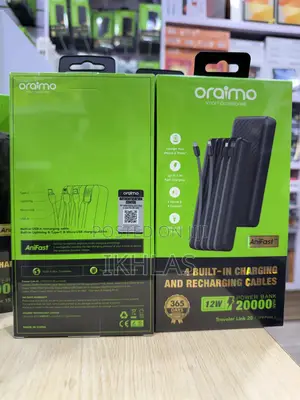 Oraimo Power Bank 20000mah Traveler Link Has 4built-in Charging Cables