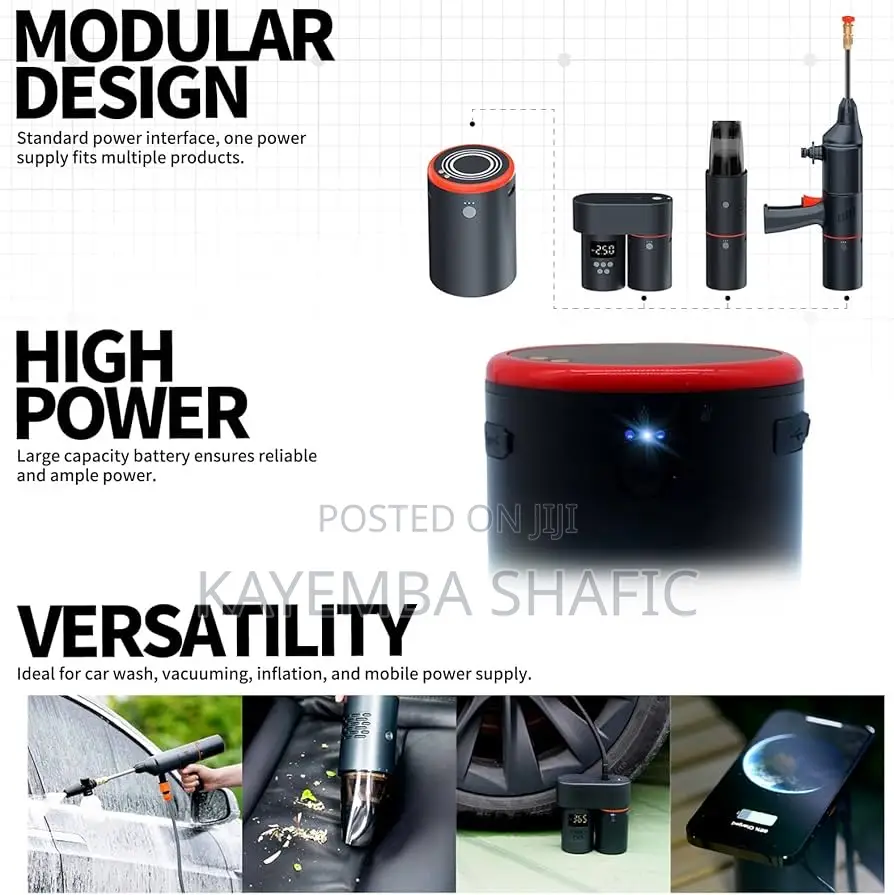 4-in-1 Cordless Car Care Kit - Pressure Washer, Vacuum Tire Inflator