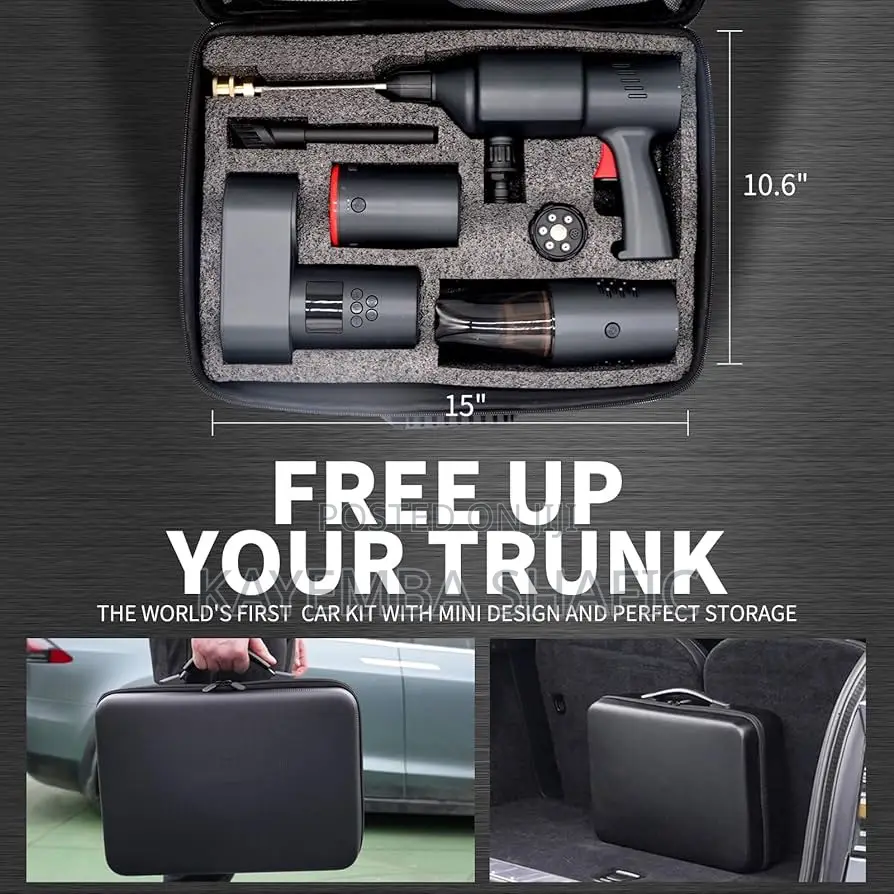 4-in-1 Cordless Car Care Kit - Pressure Washer, Vacuum Tire Inflator
