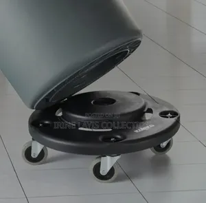 80ltr Commercial Round Kitchen Plastic Waste Bin With Rollers
