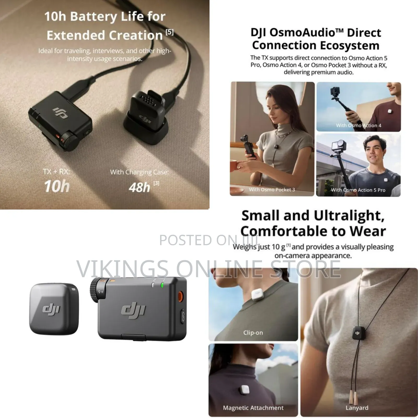 Dji Mic Mini (1tx+1rx), Ultralight, Detail-Rich Audio,Noise Canceling