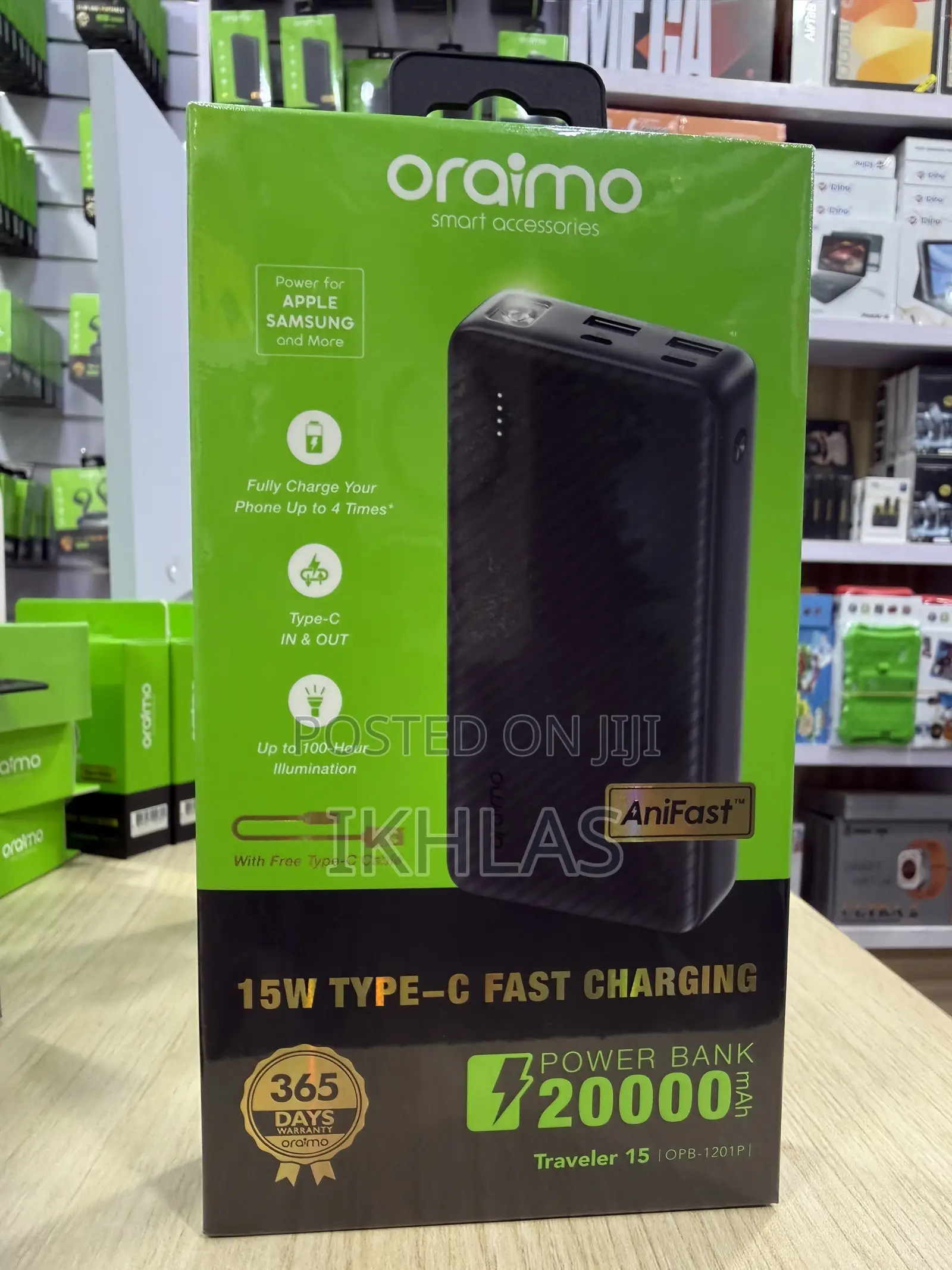 Oraimo Powerbank 20000mah Traveler 15 Opb-1201p Type C Fast Charging