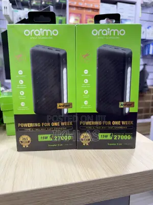 Oraimo Power Bank Traveler 3 Lit Opb-1270 It Has 27000mah With 15w