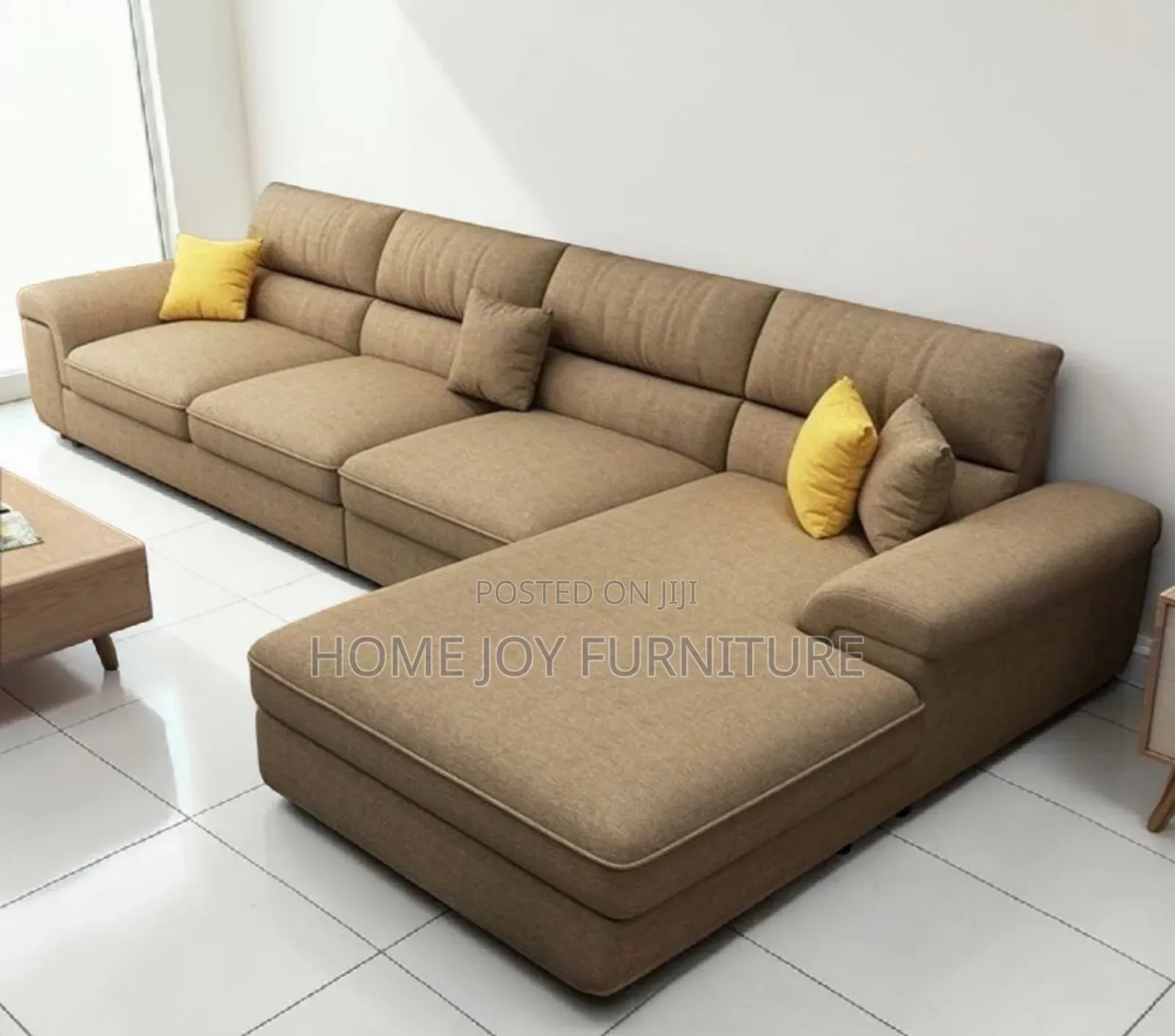 Brown High-Density L-Shape Couch