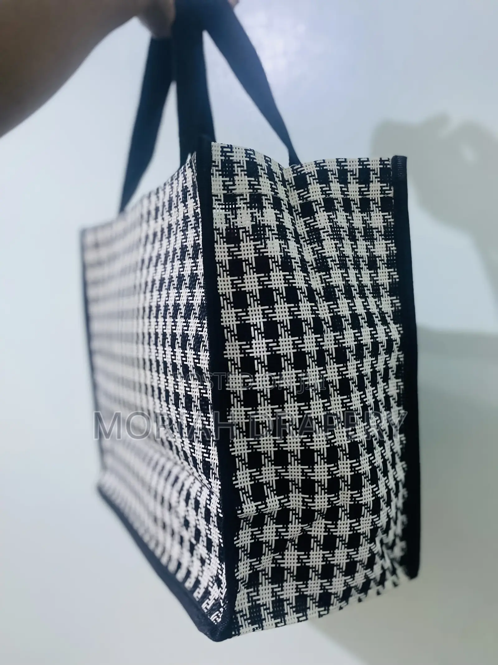 PVC Checkered Reusable Wooven Shopping Bags