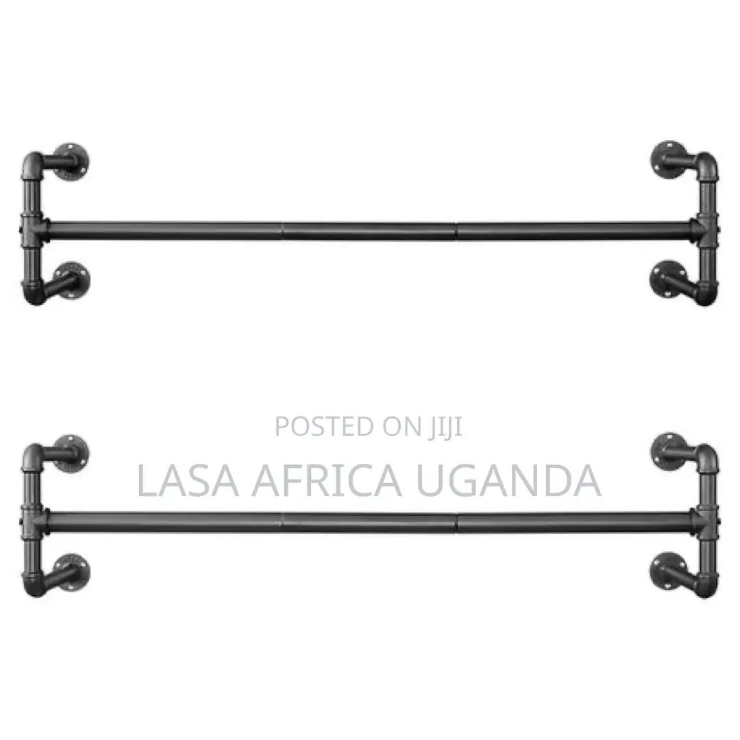 Lasa Industrial Wall-mounted Clothes Rail - Bla. | Lasa
