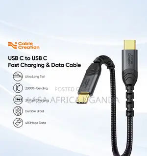 Cablecreation Usb-c Cable 100w Pd 3.1 Gen2, 10gbps Fast Charging, 2m