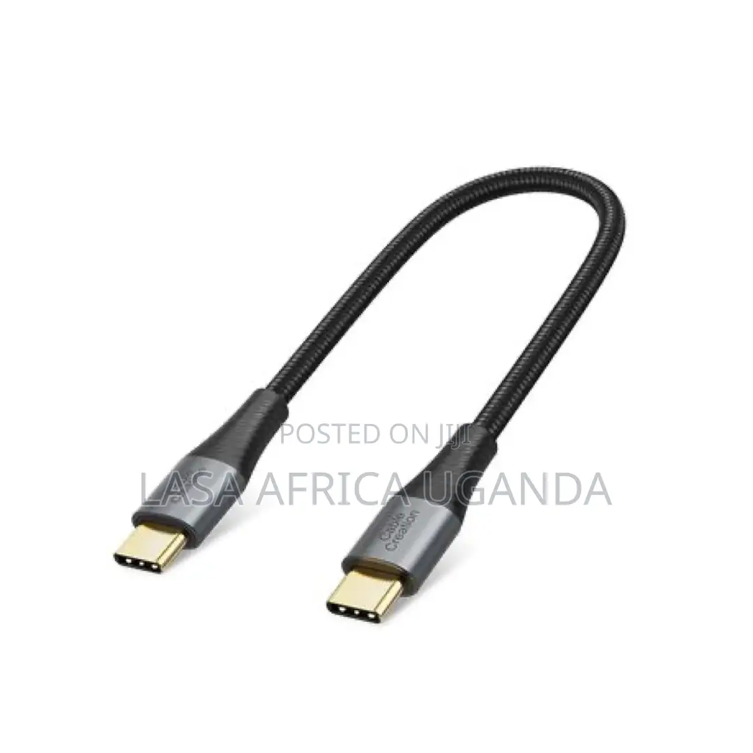 Cablecreation Usb-c To Usb-c 60w Pd Fast Charging Cable - 25cm, Grey