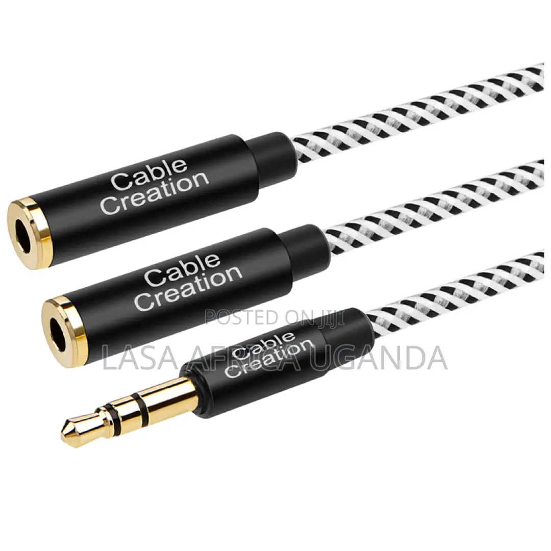 Audio Y-splitter Cable 3.5mm Male To 2 Port 3.5mm Female Headsets