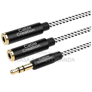 Audio Y-splitter Cable 3.5mm Male To 2 Port 3.5mm Female Headsets