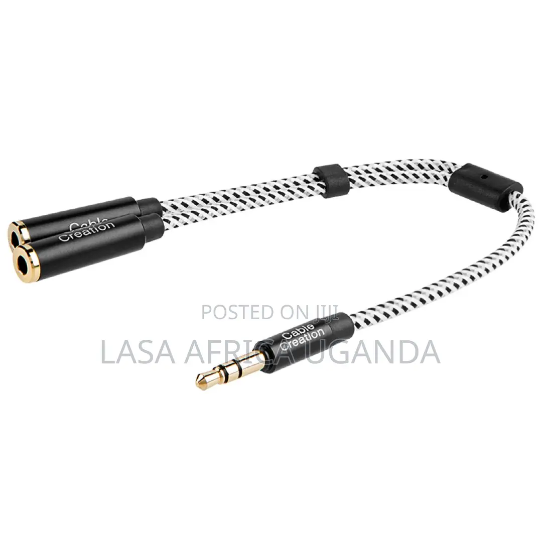 Audio Y-splitter Cable 3.5mm Male To 2 Port 3.5mm Female Headsets