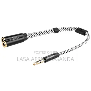 Audio Y-splitter Cable 3.5mm Male To 2 Port 3.5mm Female Headsets