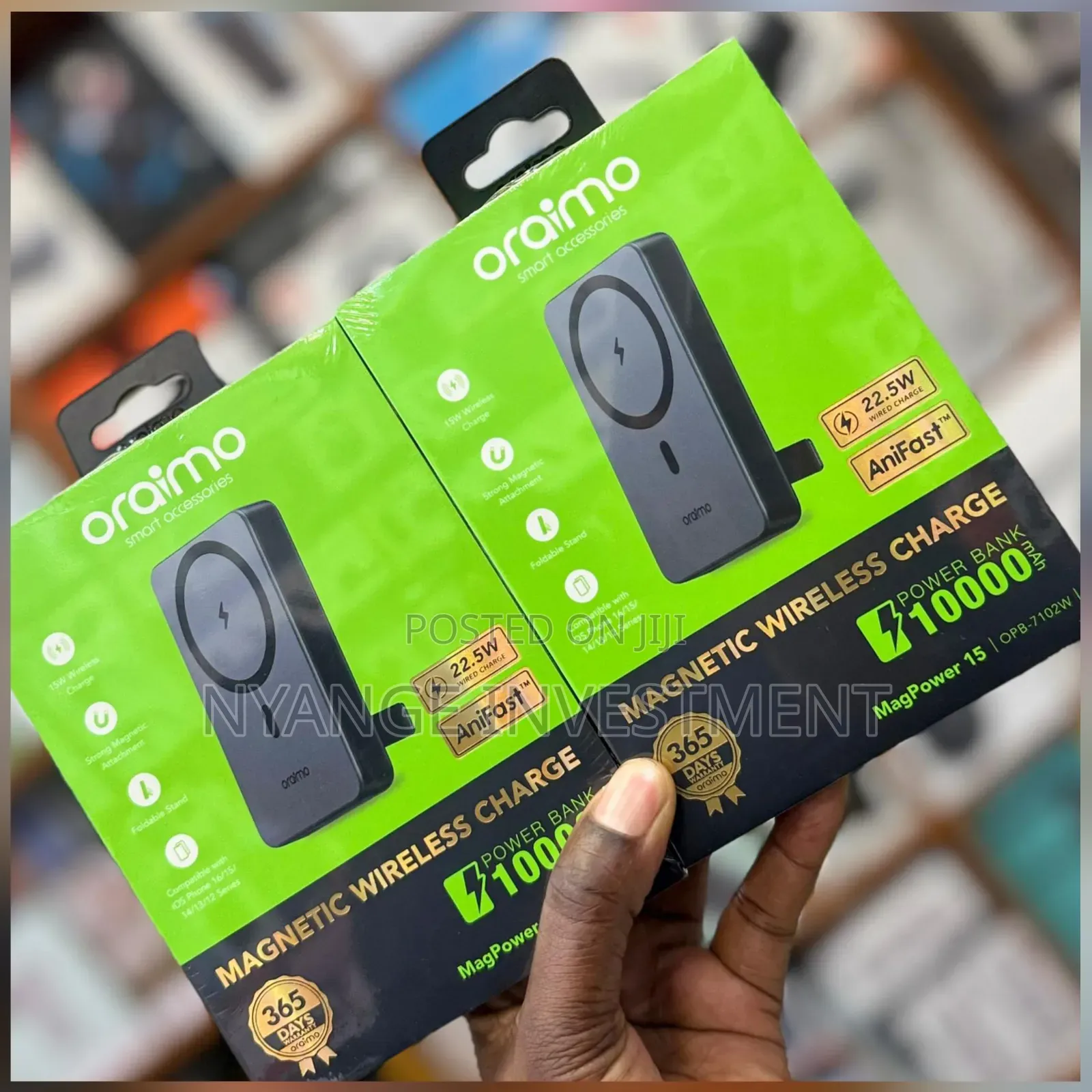 Oraimo Magpower 15 Magnetic Wireless Charger Power Bank.