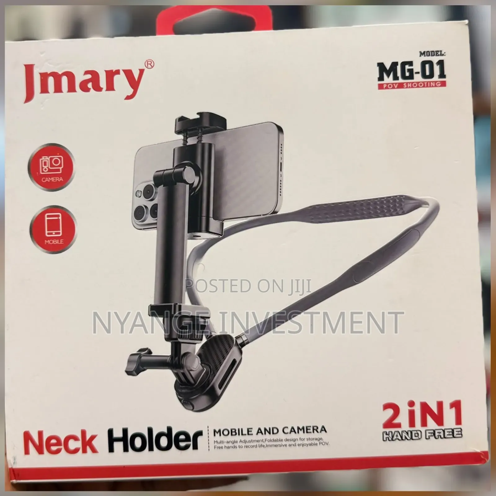 Jmary Mg-01 Is a 2-in-1 Neck Holder and Mount.
