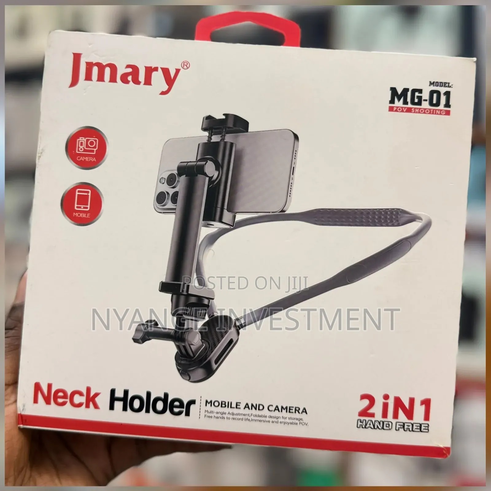 Jmary Mg-01 Is a 2-in-1 Neck Holder and Mount.