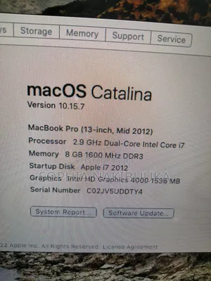 Laptop Apple MacBook Pro 2012 8GB Intel Core i7 HDD 250GB