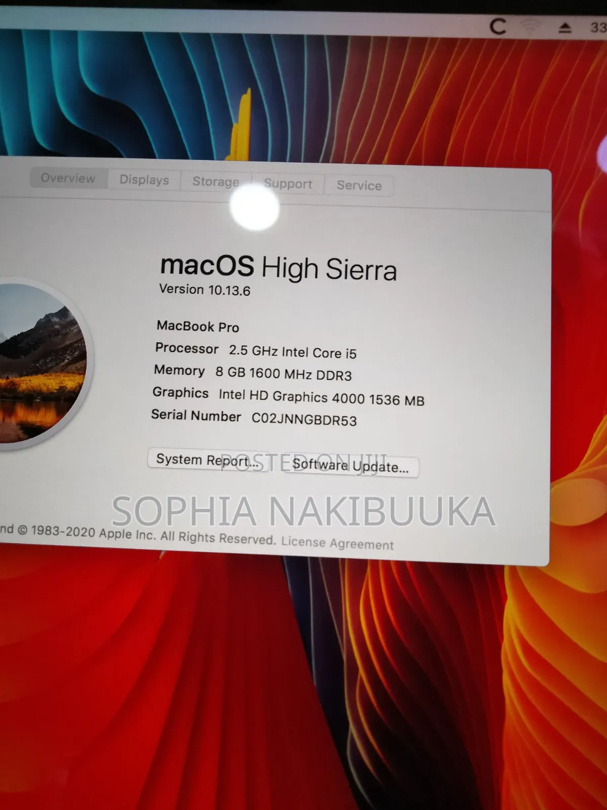 Laptop Apple MacBook Pro 2013 8GB Intel Core i5 SSD 128GB