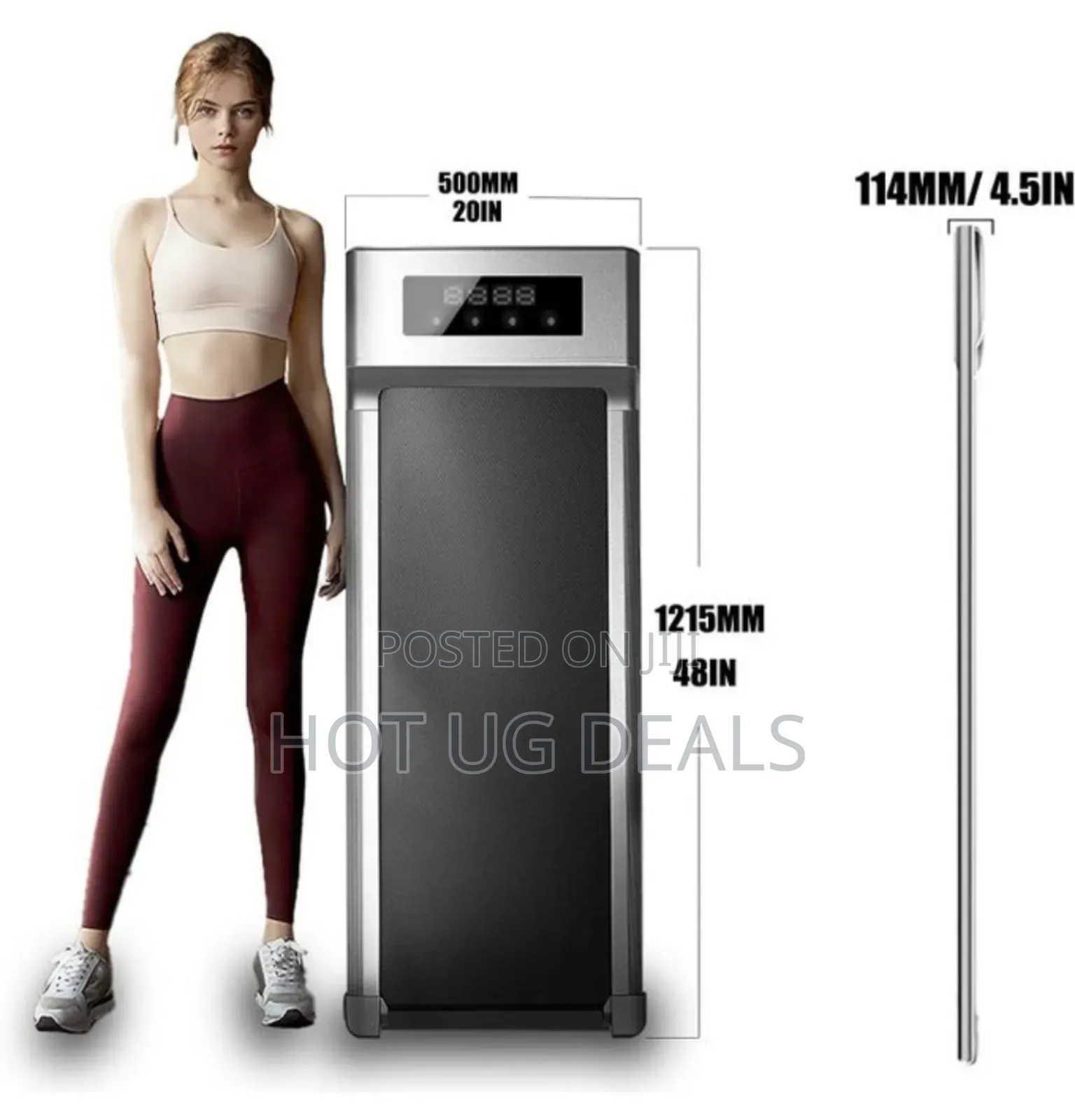 Foldable Home Electric Treadmill / Walking Pad- Grey and Black