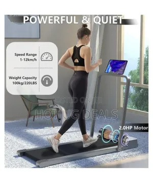 Foldable Home Electric Treadmill / Walking Pad- Grey and Black
