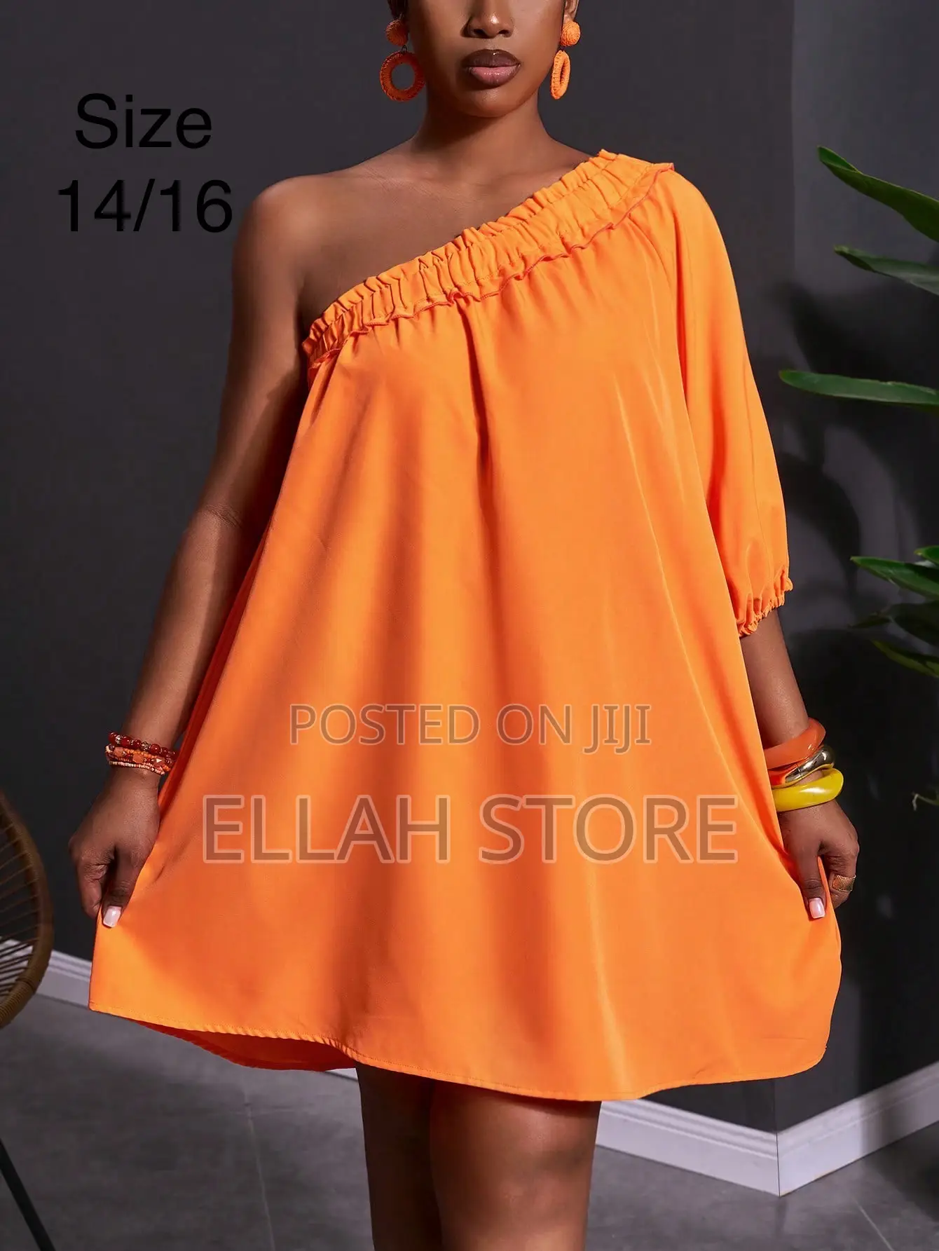 Women’S Casual Orange Dress
