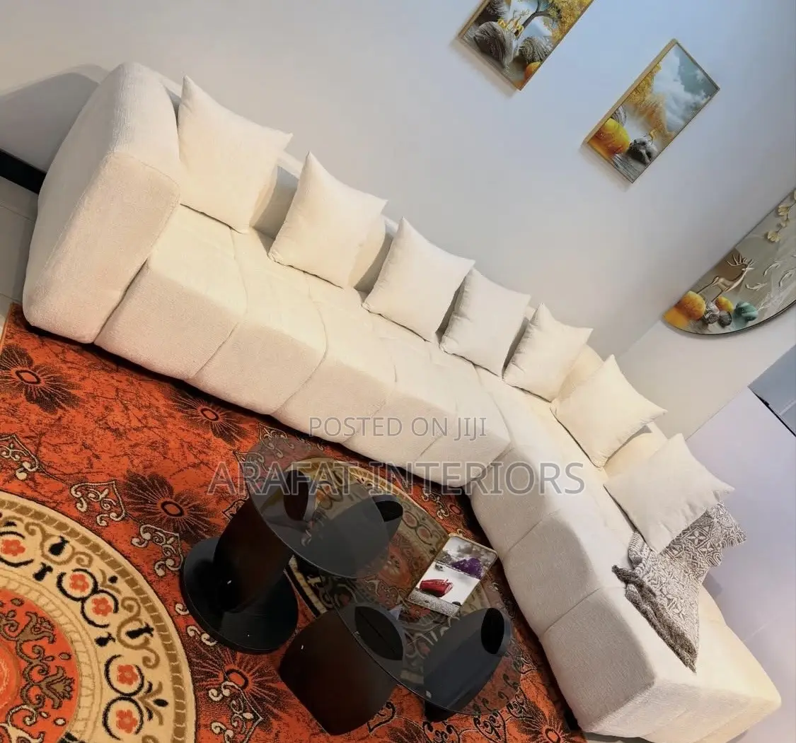 Large Textured L Sectional Couch Sofa