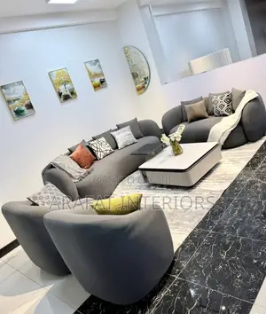 Luxury Textured Sectional Sofa With Accent Pillows