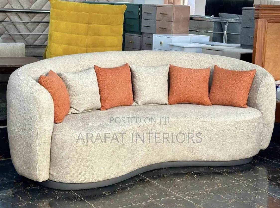 Modern Cream Curved Wavy Sofa