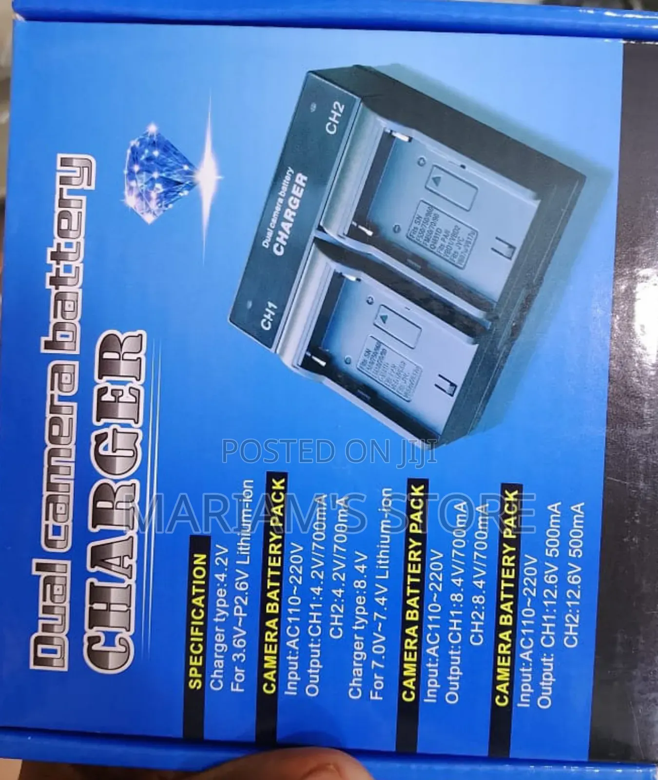 Dual Camera Battery Charger Is To Charge Two Lithium-ion Batteries