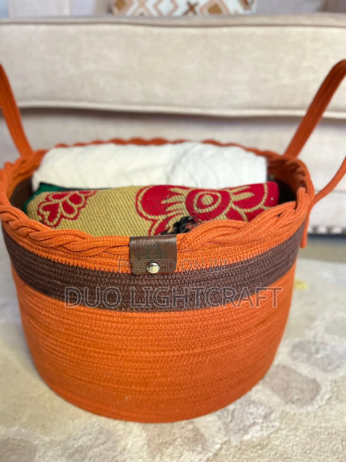 Handwoven Cotton Cord Storage Baskets
