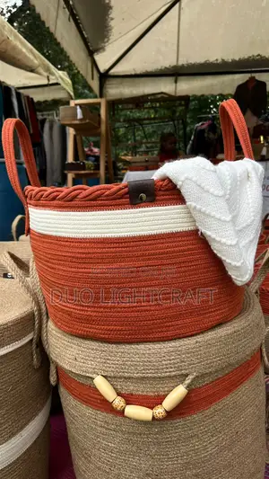 Handwoven Cotton Cord Storage Baskets