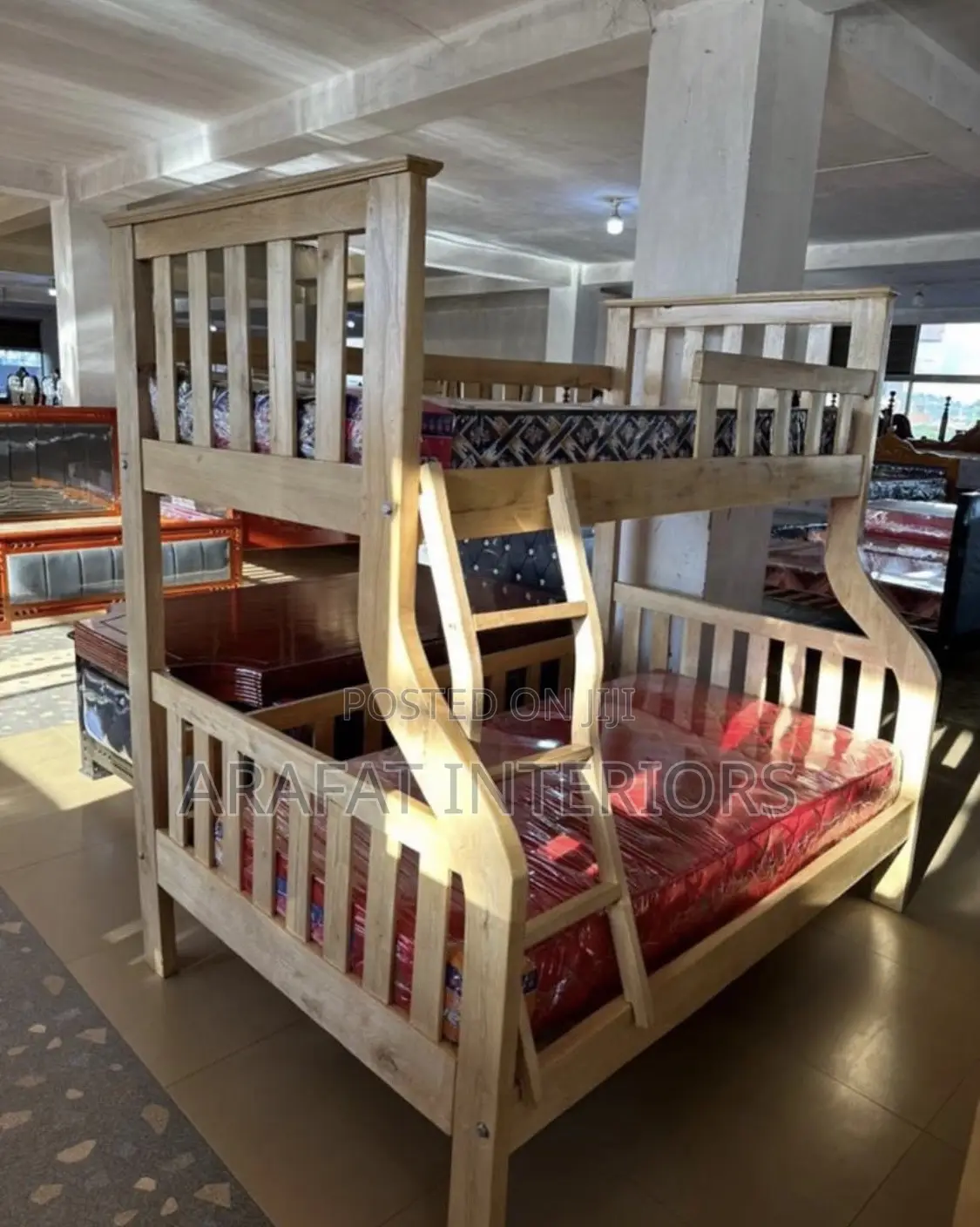 Solid Wood Triple-Level Bunk Bed