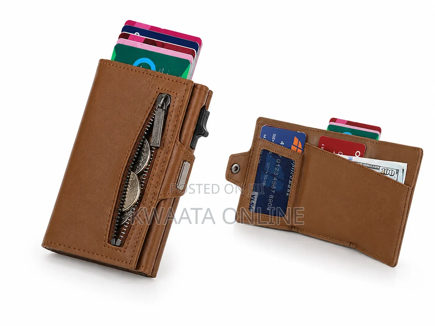 Smart Wallet With Card Holder, Rfid Blocking Pop Up Leather Card Case