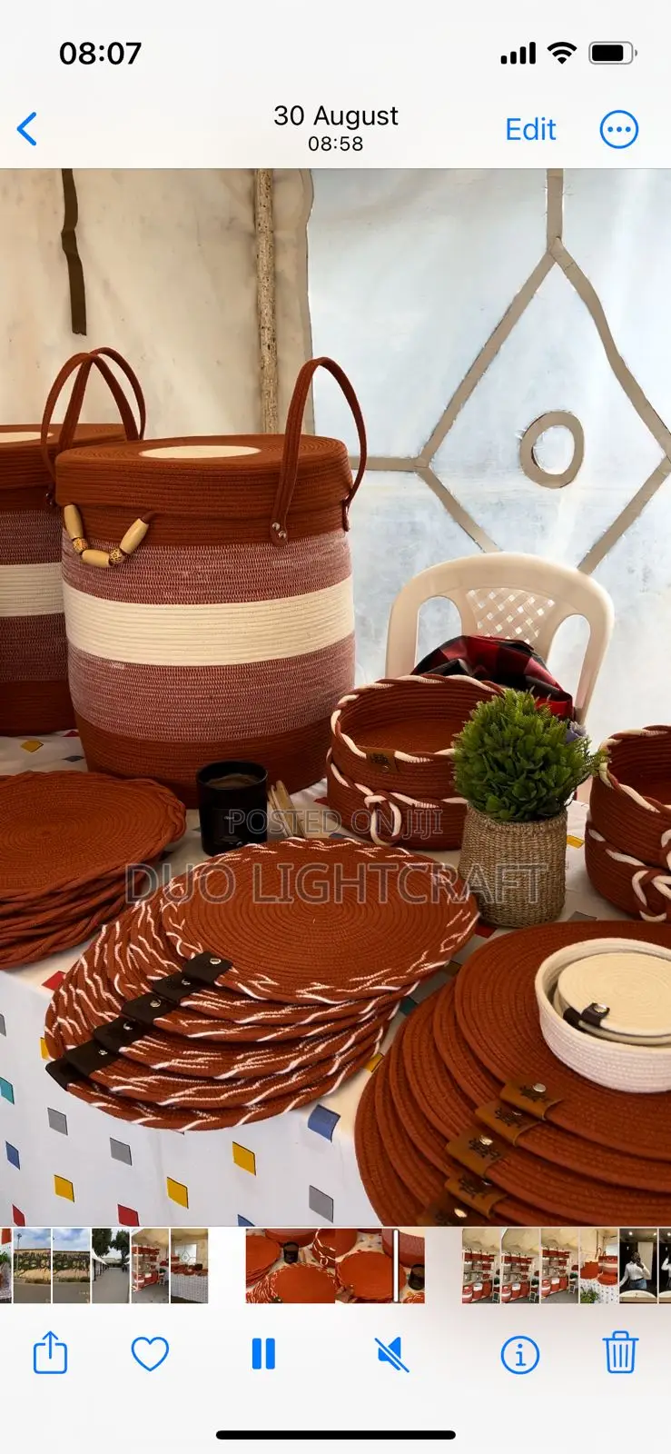 Handwoven Cotton Rope Storage Baskets