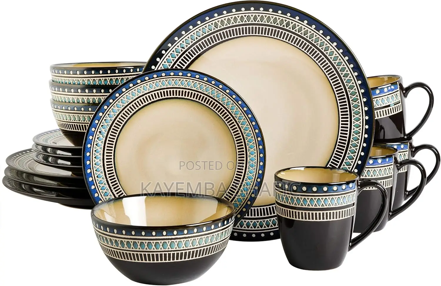 Luxury 24-Piece Gibson Elite Stoneware Dinnerware Set