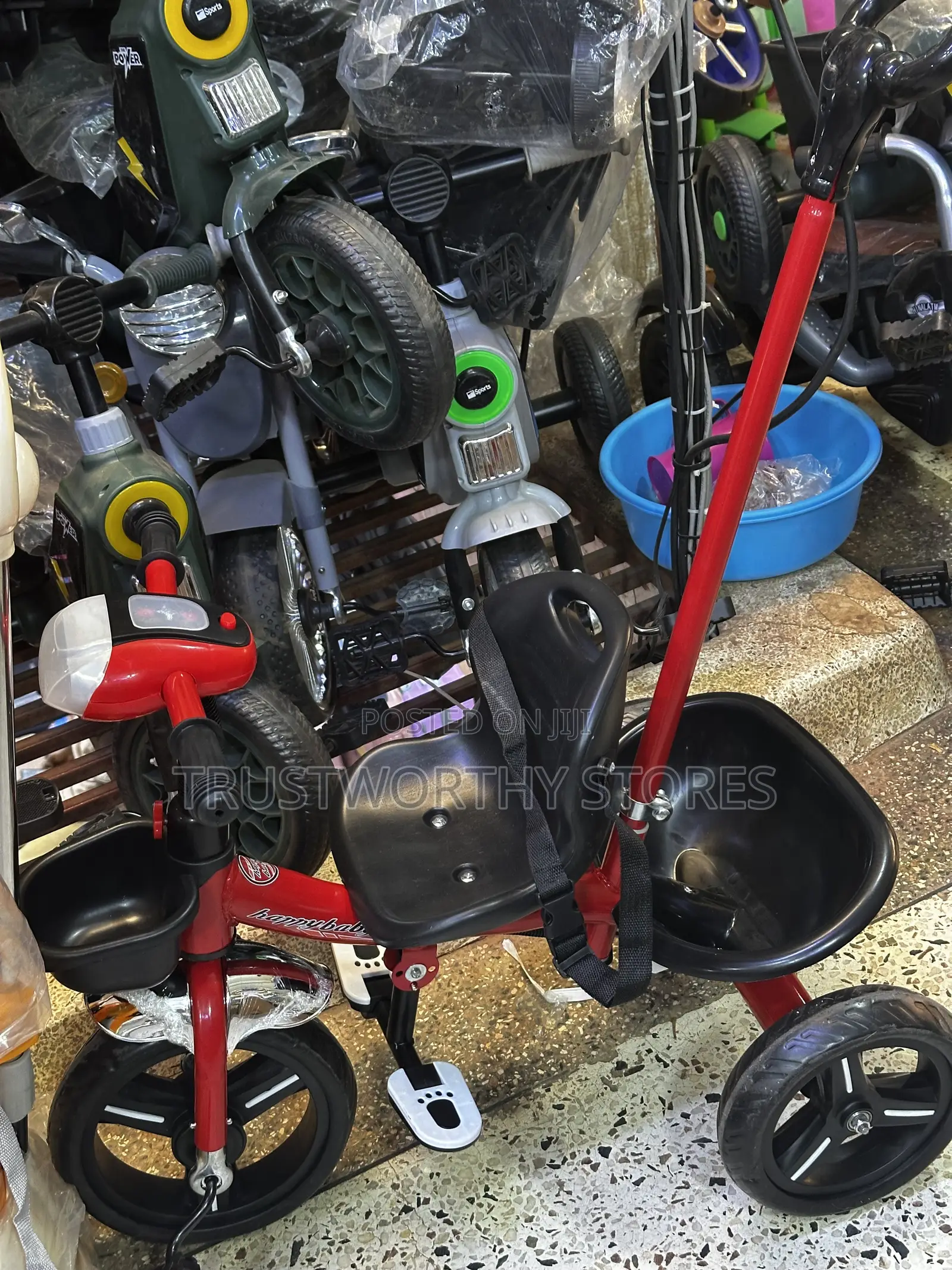 3 Wheels Red and Black Tricycle