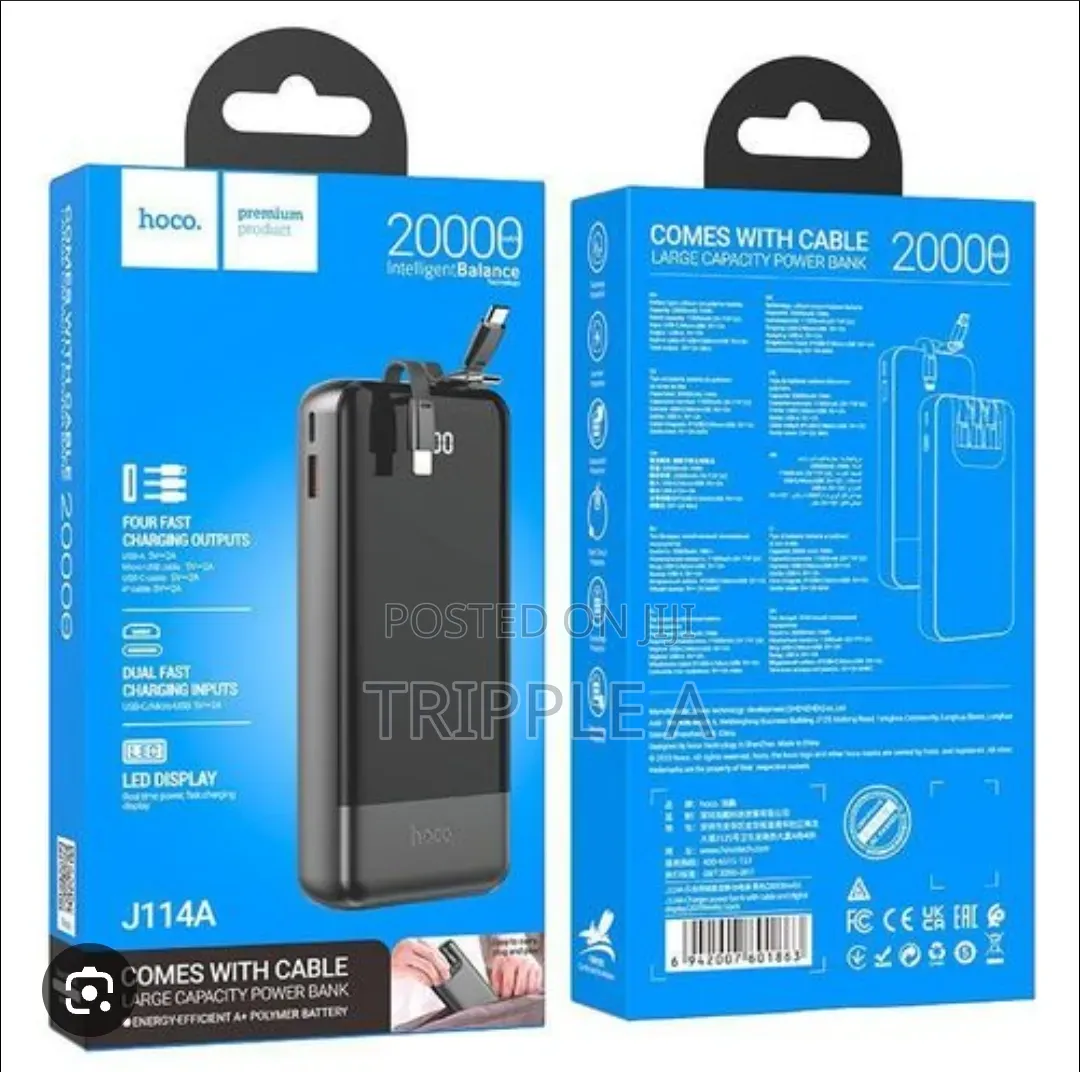 Hoco Powerbank J114a Charger 20000mah