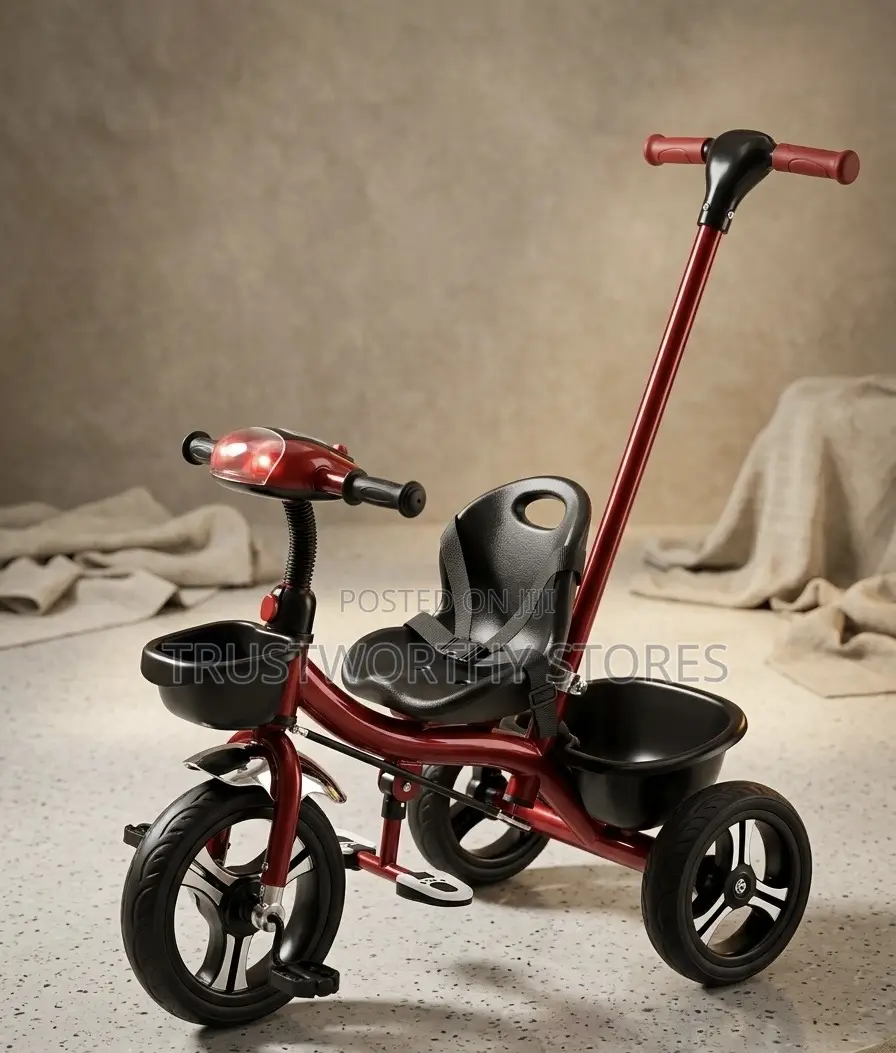 Baby Push Tricycle With Belt - Unisex