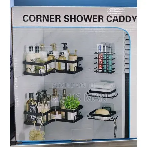 -piece Adhesive Corner Shower Caddy Sets