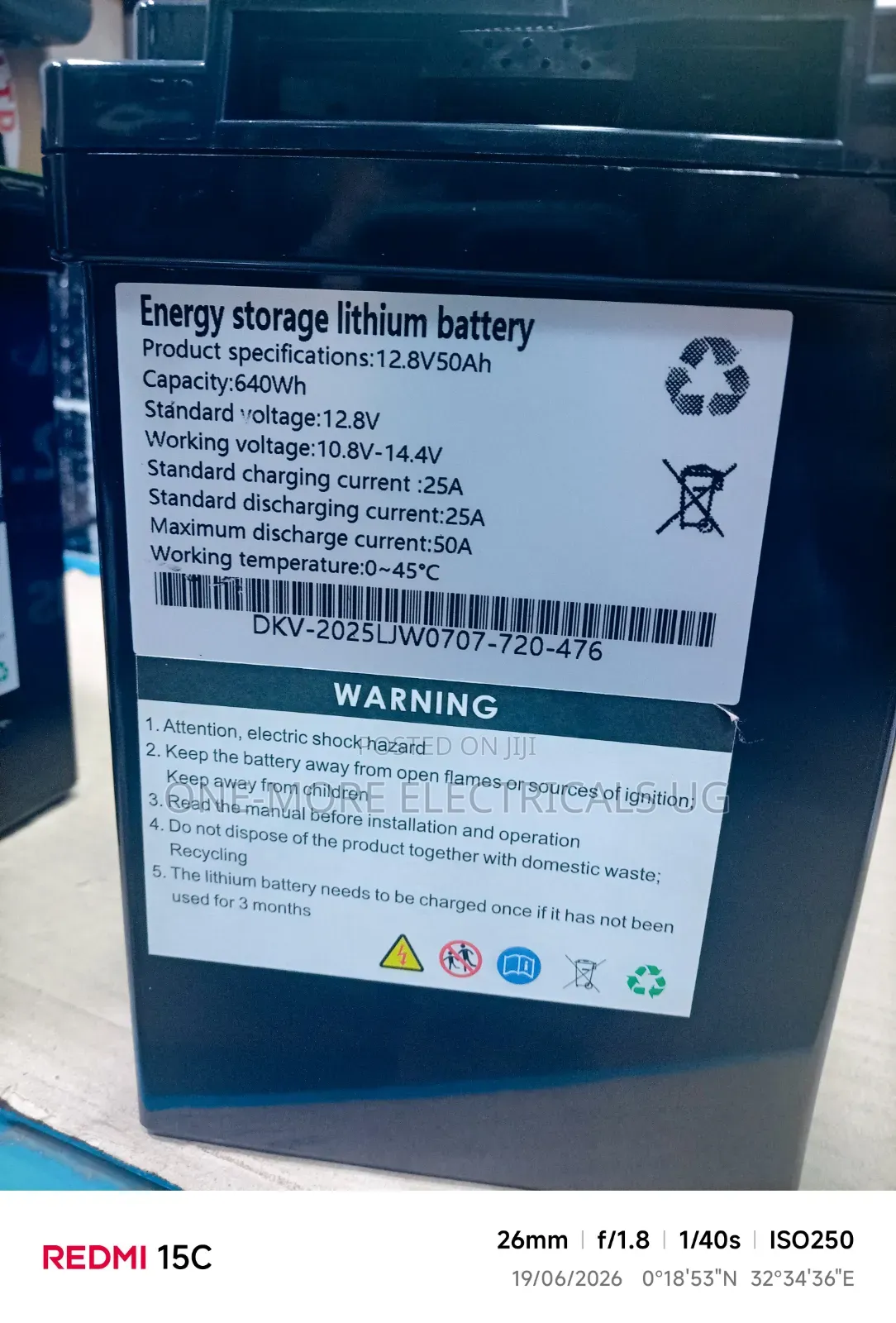 Simple Lithium Battery 50ah/12volts