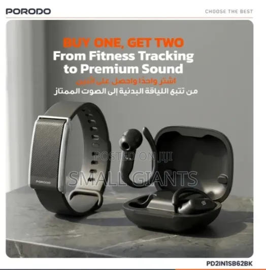 2-in-1porodo Activex Smart Fitness Band Earbuds