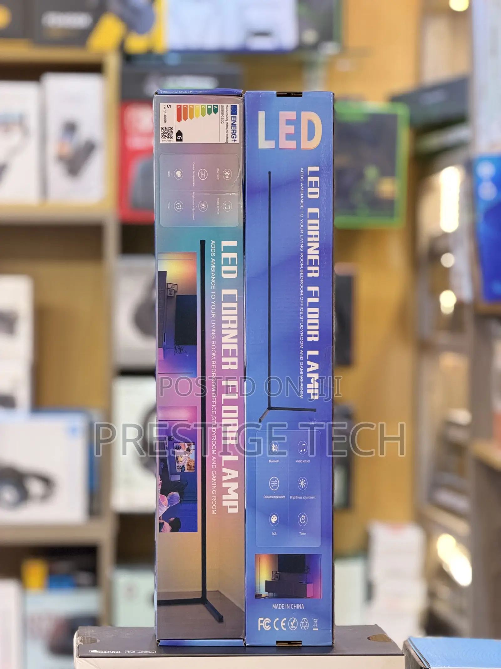 Smart Led Corner Floor Lamp RGB Light With RGB Remote, Timer,Bluetooth