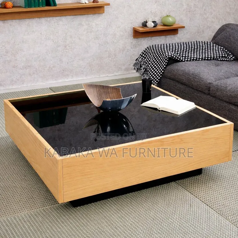 Wood Veneer/ Coffee Table With /Storage for /Living /Roomcenter Table