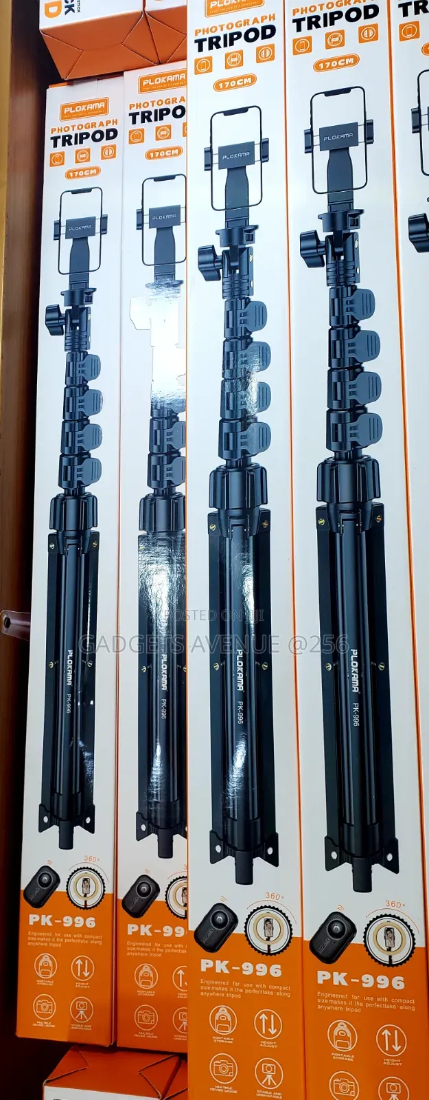 Plokama Pk-996 Photographic Tripod, Featuring A 360° Rotating Head.