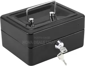 Metal Locking Money Box With Key Lock, Portable Petty Cash Deposittin