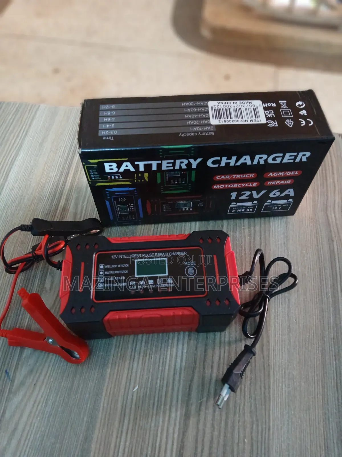 12v 6a Intelligent Pulse Repair Charger Fr Lead-Acid,Agm,Gel Batteries