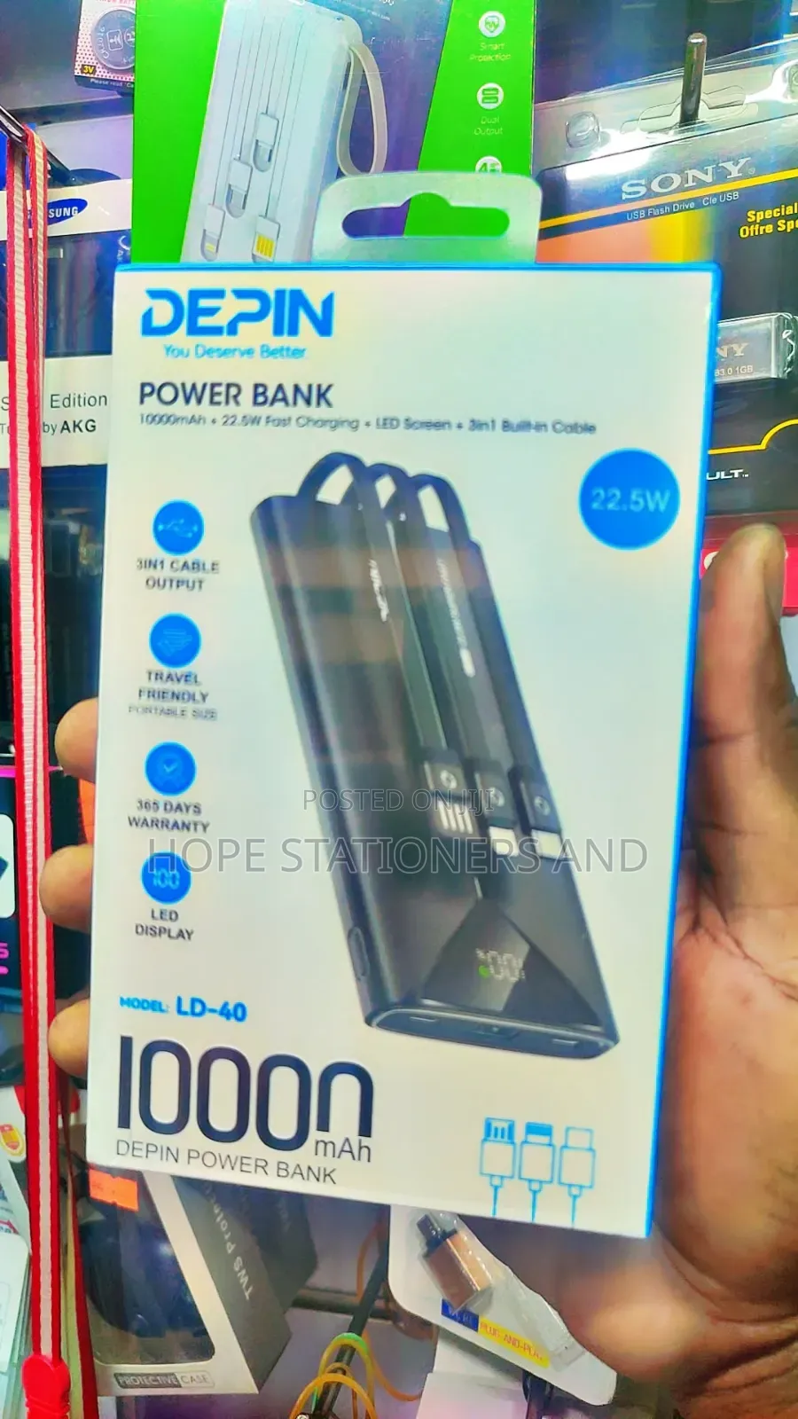 1000 Amh Depin Power Bank - Fast Charging 22.5w 