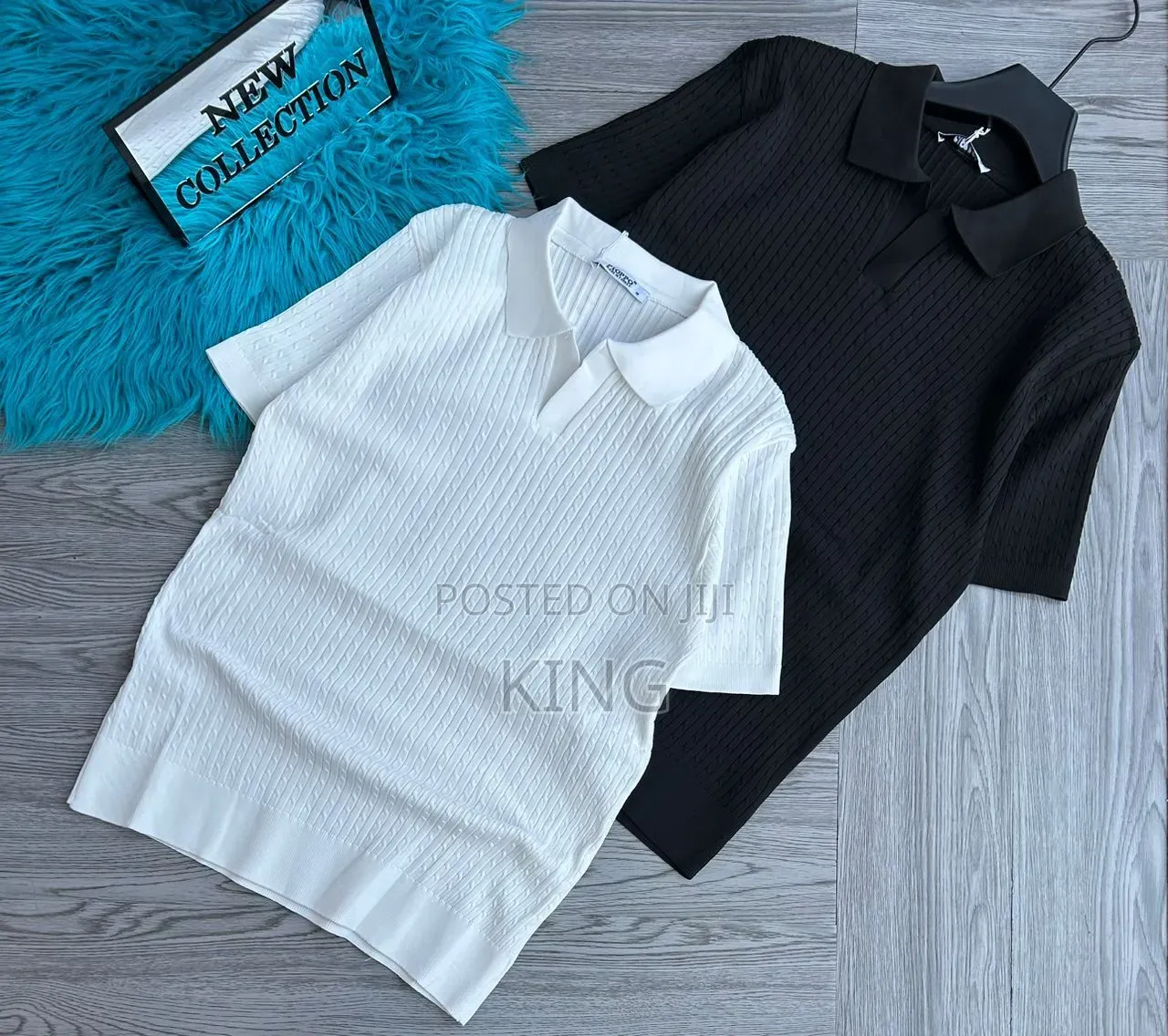 Knitted Zipper Polo Shirts in Various Colors