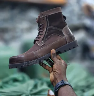 Classic Lace Up High Top Timberland Boots-Coffee